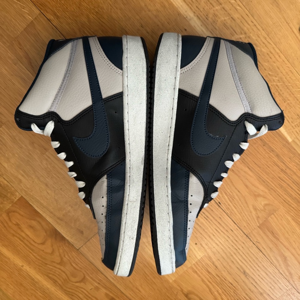 Men's Navy Gray and Black High-Top Sneakers mid-rise